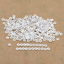Silver Brushed Flat Spacers Heishi Disc Beads 