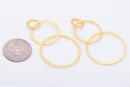 Gold Plated 3-Ring Geometrical Earring Connector