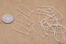 Silver Plated Kidney Ear Wire Hooks - 36mm