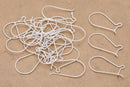 Silver Plated Kidney Ear Wire Hooks - 32mm