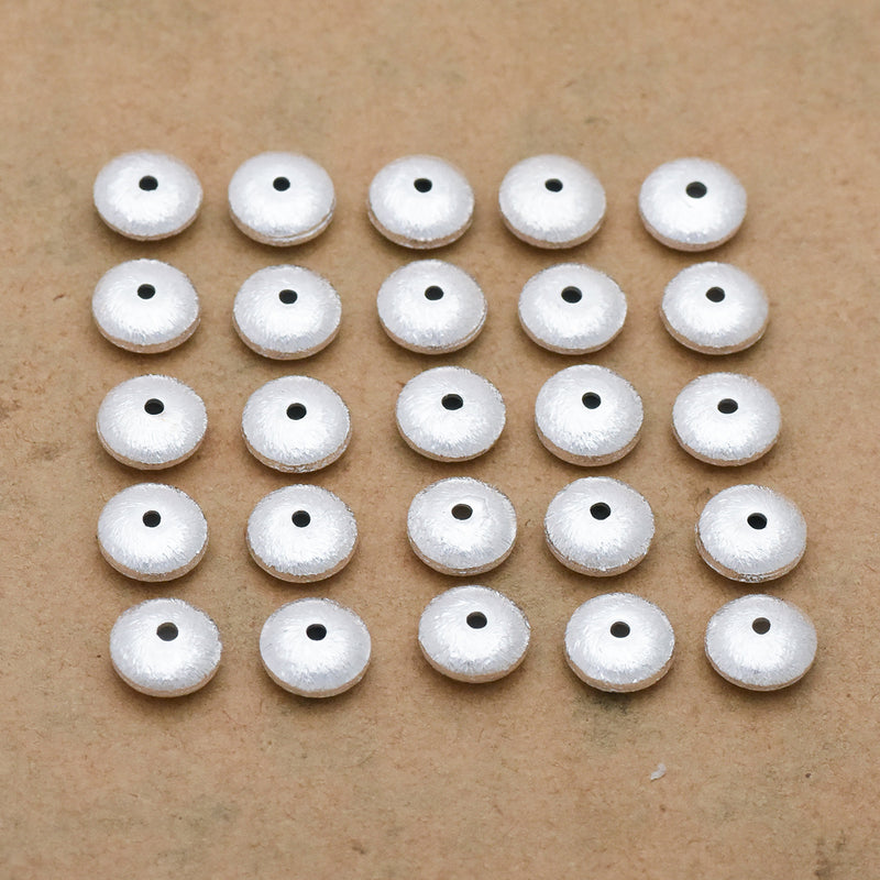 Silver Plated 8mm Saucer Spacer Beads
