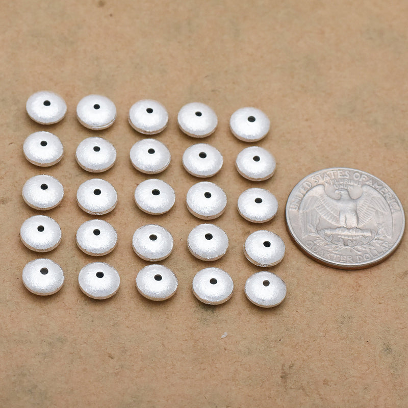 Silver Plated 8mm Saucer Spacer Beads