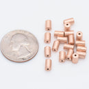 Rose Gold Plated Cylinder Barrel Drum Beads - 6x4mm