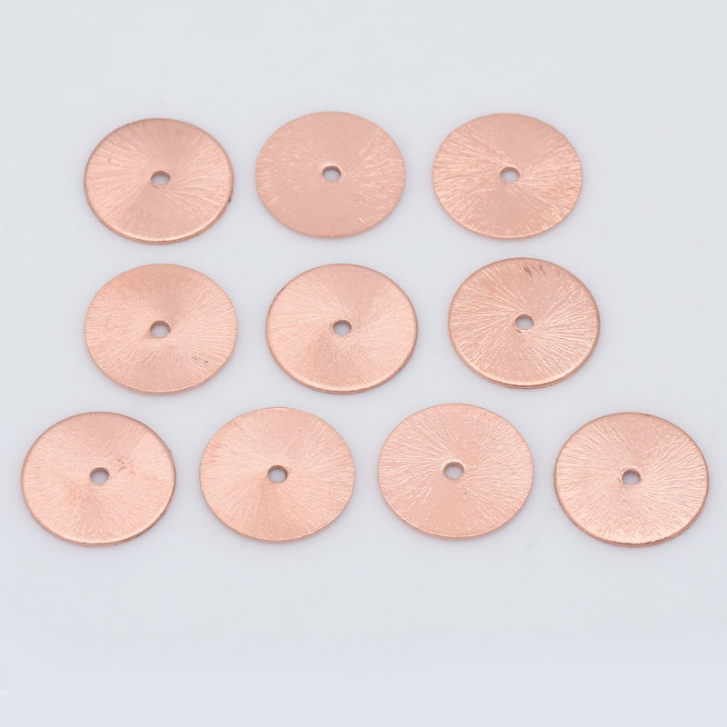 Copper Plated Heishi Flat Disc Spacer Beads - 16mm