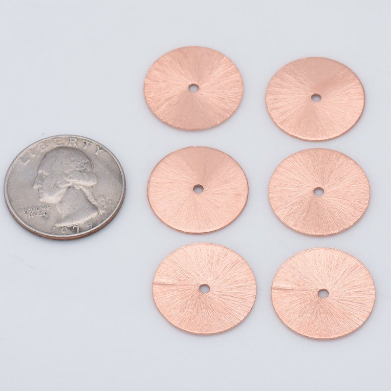 Copper Flat Disc Heishi Spacer Beads - 20mm