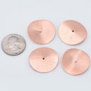Copper Wavy Disc Spacer Beads - 28mm