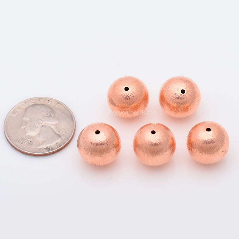 14mm Copper Round Ball Spacer Beads