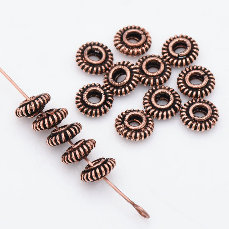 Bali Style Coil Shape Antique Copper Beads for Jewelry Making