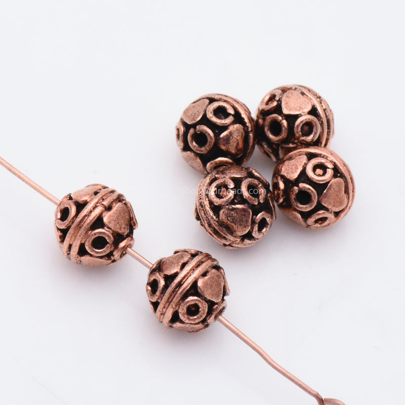 Antique Bali Copper Beads Spacers For Jewelry Makings 