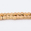 Raw Brass 7mm Faceted Diamond Cut Beads