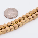 Raw Brass 7mm Faceted Diamond Cut Beads