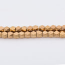 Raw Brass 5mm Faceted Diamond Cut Beads