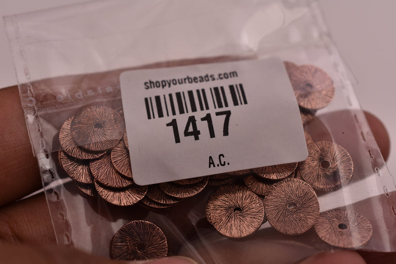 Antique Copper Heishi Flat Disc Spacer Beads - 10mm