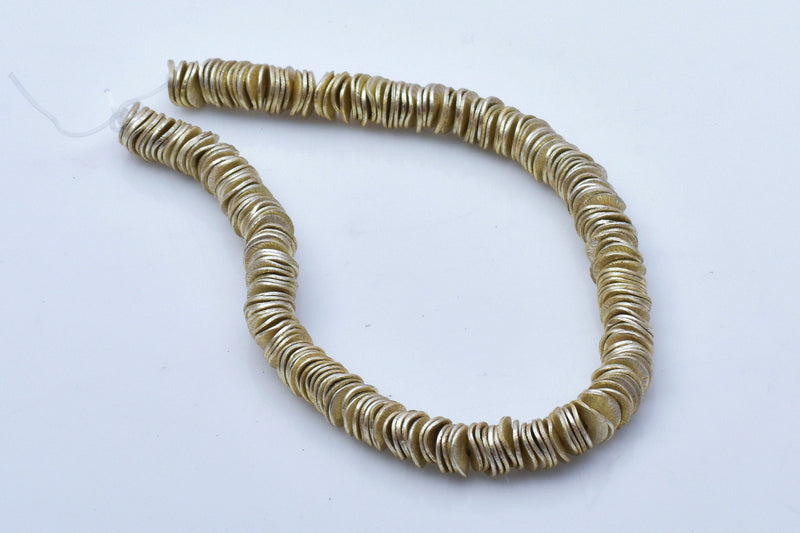Gold Brushed  Spacers Wavy Heishi Disc Beads For Jewelry Makings