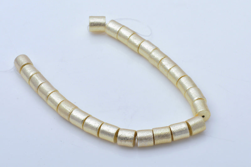 Gold Brushed Barrel Drum Cylinder Spacers Beads For Jewelry Makings