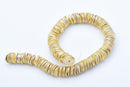 8 Inch Strand of 8mm Gold Colored Tone Wavy Disc