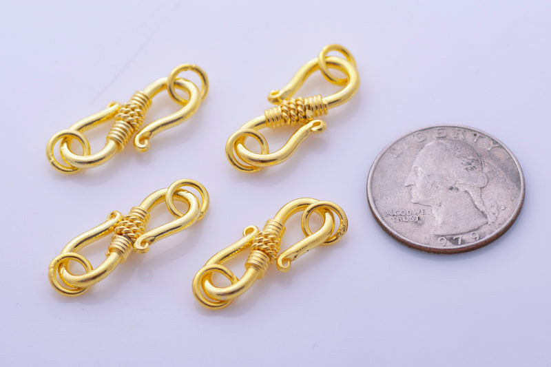 Gold Plated S Hook Bali Clasps