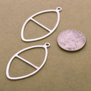 Silver Plated Marquise Earring Connector Charms