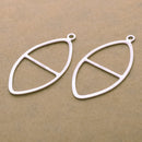 Silver Plated Marquise Earring Connector Charms