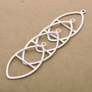 Silver Plated Marquise Earring Connector Charms