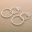 Silver Plated Long Earring Connector Charm Hoops