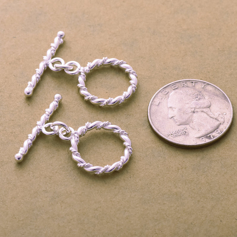 Silver Twisted Toggle Clasps For Jewelry Makings