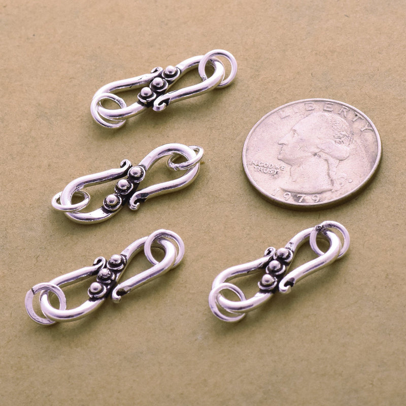 Antique Silver Plated S Hook Clasps - 32mm