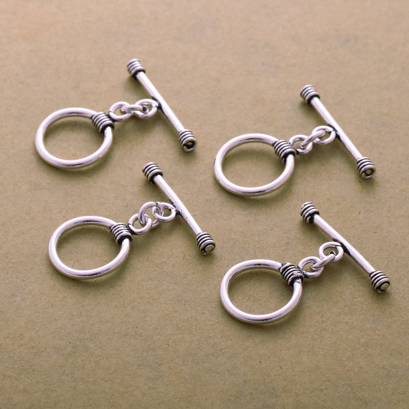 Antique Silver Wire Work Toggle Clasps For Jewelry Makings
