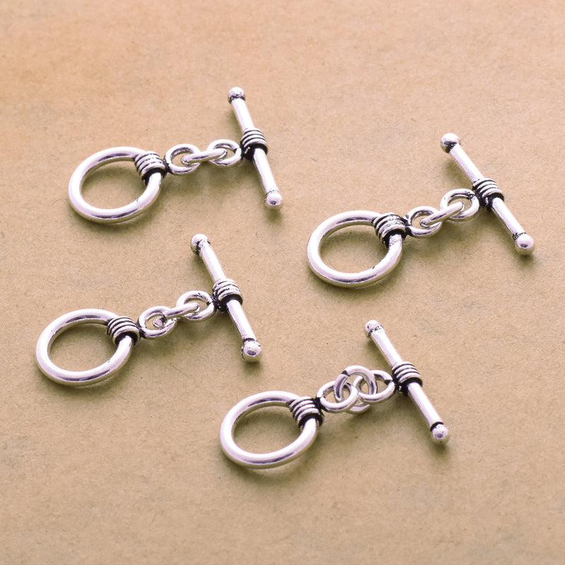 Antique Silver Rope Toggle Clasps For Jewelry Makings