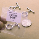 Antique Silver Plated Toggle T Bar Rope Bali Clasps - 17mm