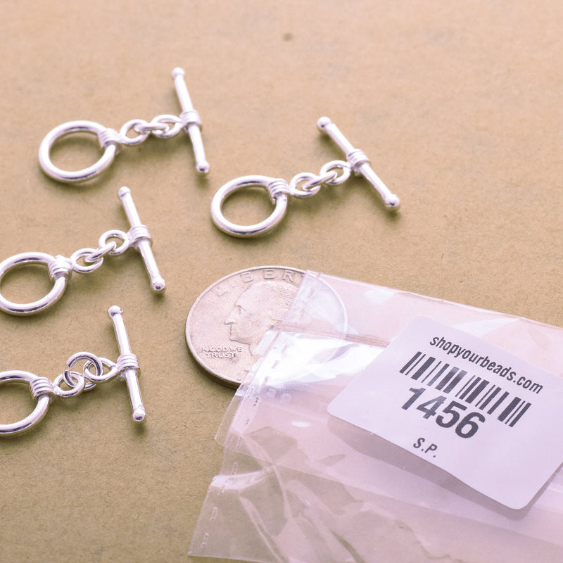 Silver Plated Toggle T Bar Bali Clasps