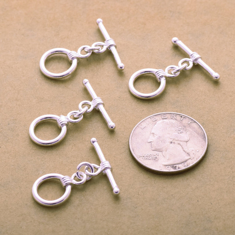 Silver Round Rope Toggle Clasps For Jewelry Makings