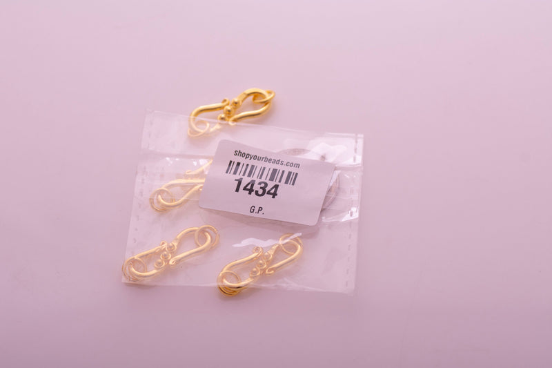 Gold Plated S Hook Clasps - 32mm