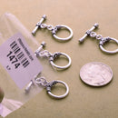 Antique Silver Plated Rope Bali Toggle T Bar Clasps - 15mm