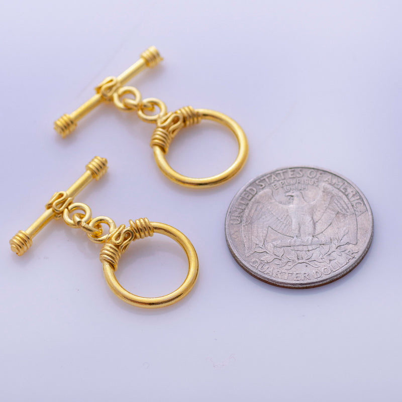 Gold Bali Toggle Clasps For Jewelry Makings