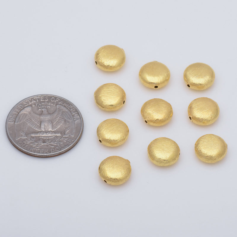 Gold Plated 10mm Saucer Spacer Beads