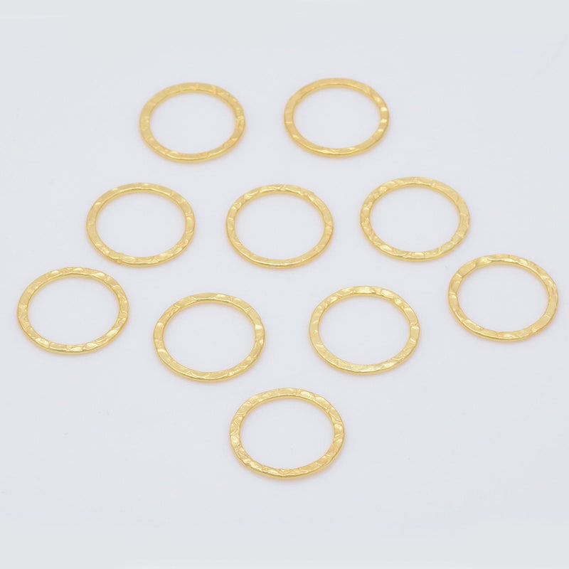 Gold Hammered Washer Rings Connector Circle Charms For Jewelry Makings 
