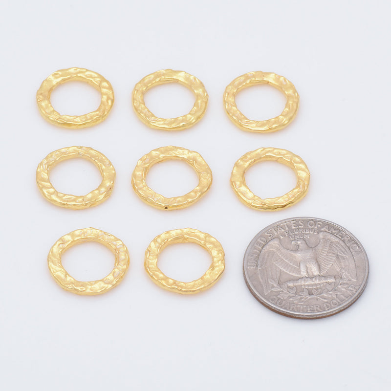 Gold Plated Hammered  Washer Stamping Blanks Connector Charms