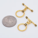 Antique Gold Plated Toggle T Bar Clasps - 16mm