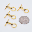 Antique Gold Plated Toggle T Bar Rope Bali Clasps - 12mm