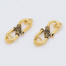 Antique Gold Plated Bali S Hook Clasps