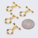 Antique Gold Plated Toggle T Bar Rope Bali Clasps