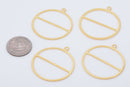 Gold Plated Round Earring Connector Charms