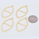 Gold Plated Marquise Earring Connector Charms