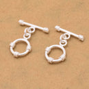 Silver Plated Toggle T Bar Rope Bali Clasps