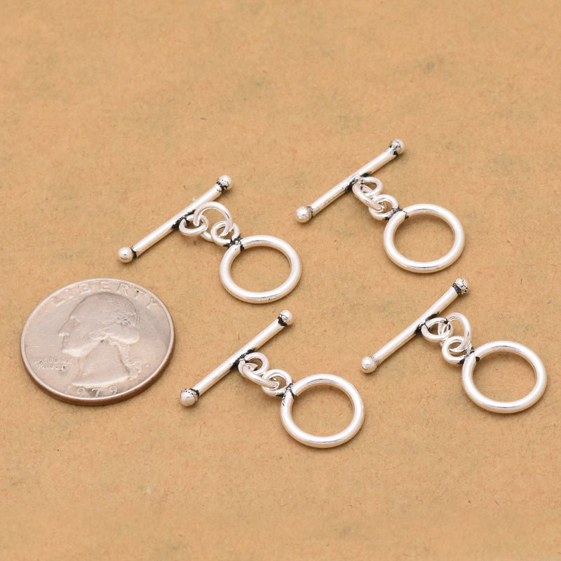 Antique Silver Plated Toggle T Bar Clasps - 13mm