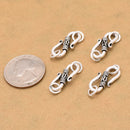 Antique Silver Plated S Hook Bali Clasps - 28mm