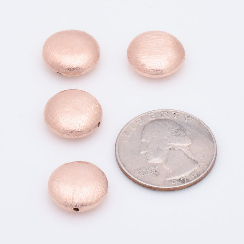 Rose Gold Plated 14mm Saucer Spacer Beads