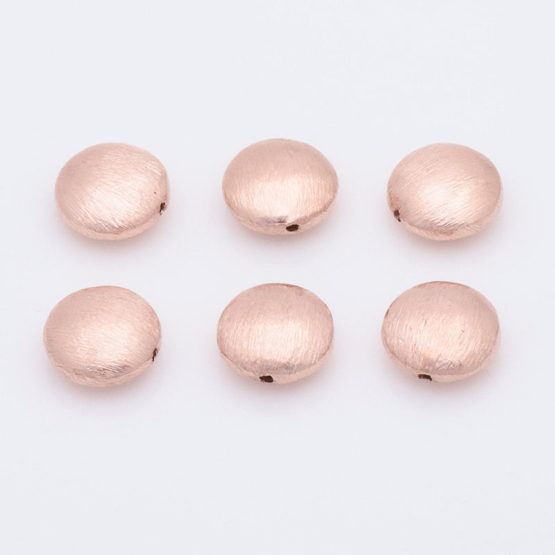 Rose Gold Plated 12mm Saucer Spacer Beads