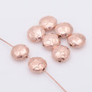 Rose Gold Hammered Saucer Beads For Jewelry Makings 